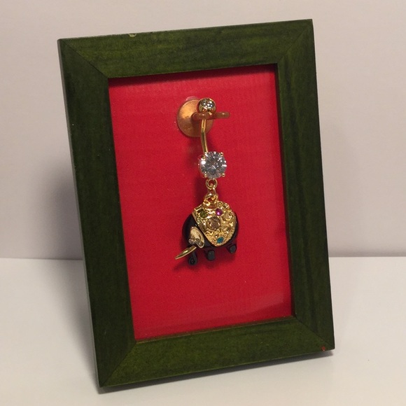Jewelry - Elephant Navel Ring with a unique display holder